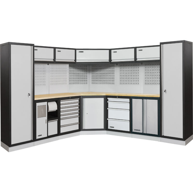 

Conjunto Muebles Modulares Para Taller Garaje Racing Esquina Fervi A007L