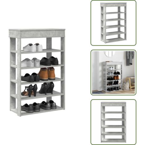 Muebles para entrada - vidaXL Mueble zapatero madera contrachapada gris hormigón 60x30x98 cm - Muebles para pasillo