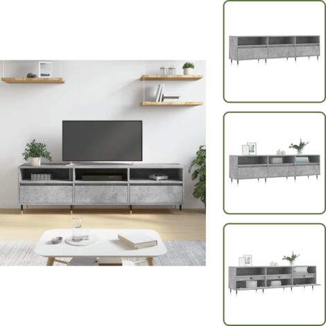 Muebles para salón - vidaXL Mueble de TV madera contrachapada gris hormigón 150x30x44,5 cm - Muebles para dormitorio