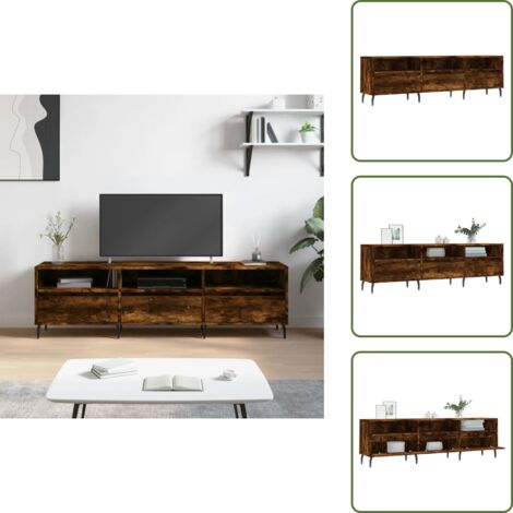 Muebles para salón - vidaXL Mueble de TV madera contrachapada roble ahumado 150x30x44,5 cm - Muebles de dormitorio
