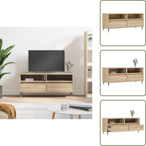Muebles para salón - vidaXL Mueble de TV madera contrachapada roble Sonoma 100x34,5x44,5 cm - Muebles para dormitorio
