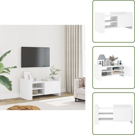 Muebles para salón - vidaXL Mueble de TV madera de ingeniería blanco 80x35x40 cm - Muebles para dormitorio