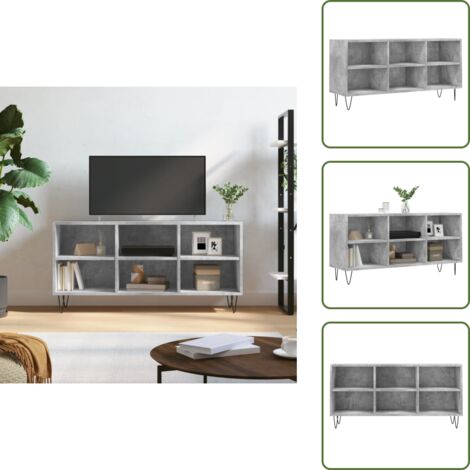 Muebles para salón - vidaXL Mueble de TV madera de ingeniería gris hormigón 103,5x30x50 cm - Muebles para dormitorio