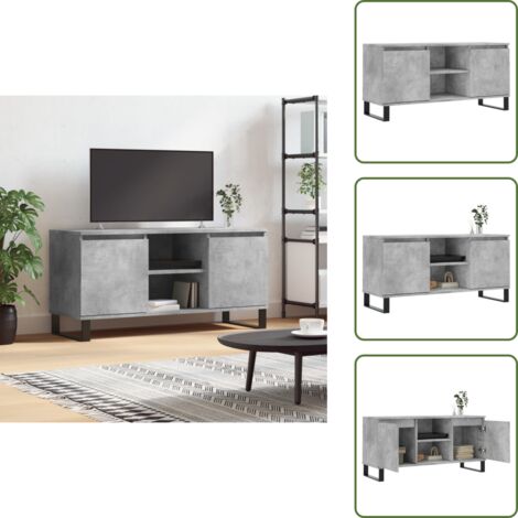 Muebles para salón - vidaXL Mueble de TV madera de ingeniería gris hormigón 104x35x50 cm - Muebles para dormitorio