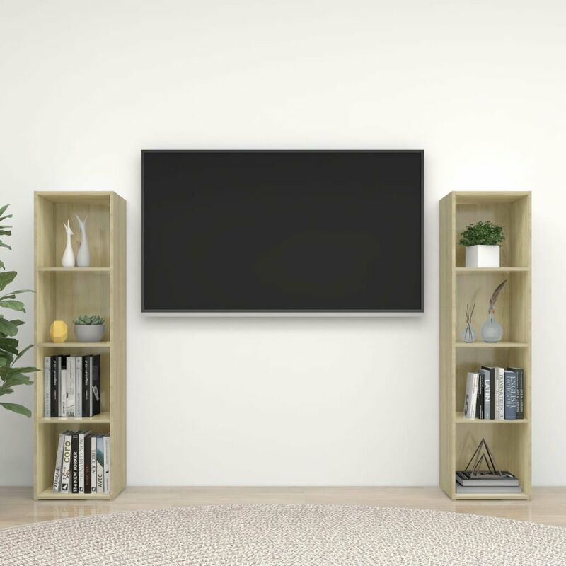 

Muebles para TV 2 uds aglomerado roble Sonoma 142,5x35x36,5 cm