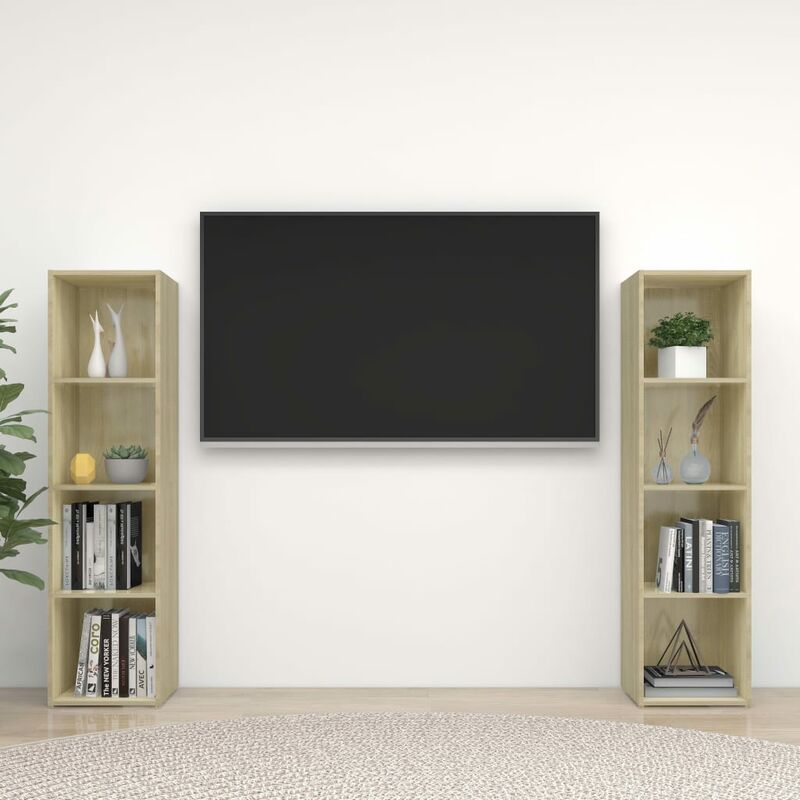 

Muebles para TV 2 uds aglomerado roble Sonoma 142,5x35x36,5 cm