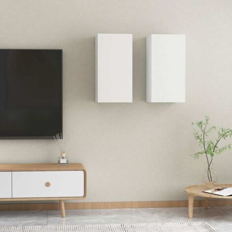 Muebles para TV 2 uds madera contrachapada blanco 30,5x30x60 cm vidaXL