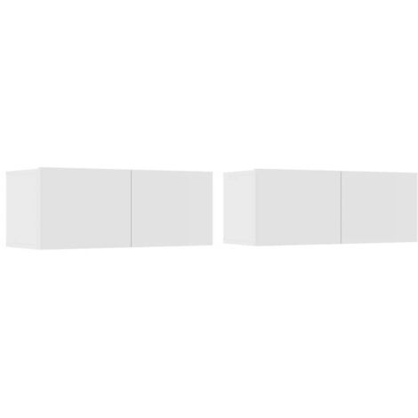 Muebles para TV 2 uds madera de ingeniería blanco 80x30x30 cm vidaXL