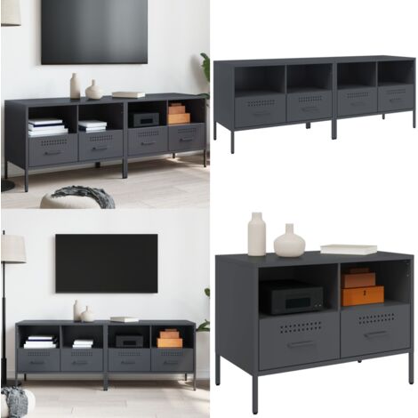 Muebles para TV 2 unidades acero gris antracita 68x39x50,5 cm - Muebles industriales - Soporte para TV