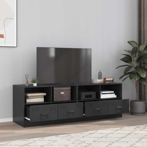 Muebles para TV 2 unidades acero negro 67x39x44 cm vidaXL