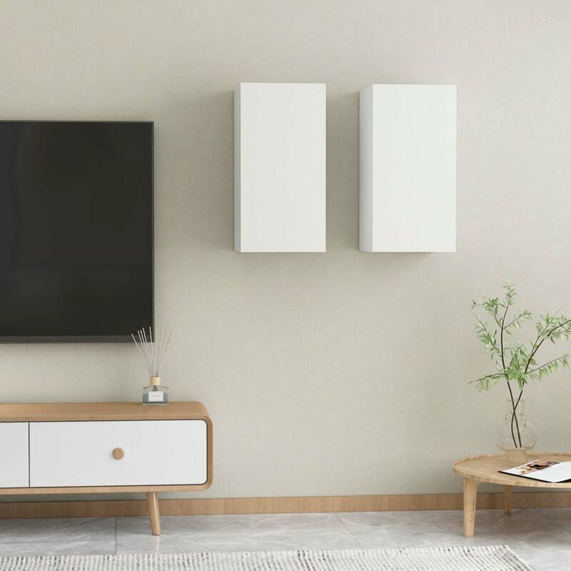 

Muebles para TV 2 unidades aglomerado blanco 30,5x30x60 cm