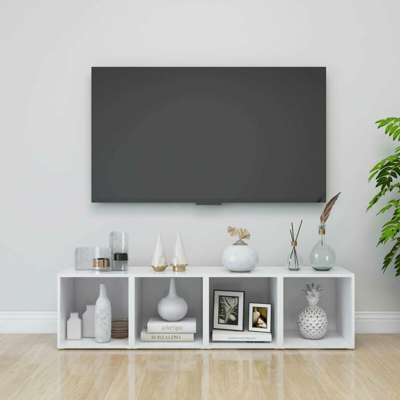

Muebles para TV 4 uds aglomerado blanco 37x35x37 cm