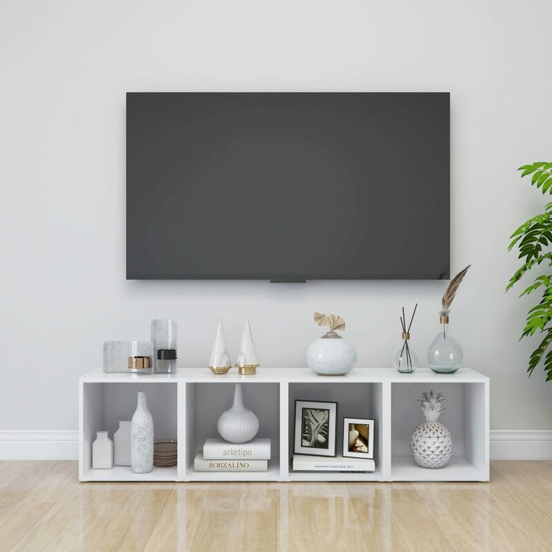 

Muebles para TV 4 uds aglomerado blanco 37x35x37 cm