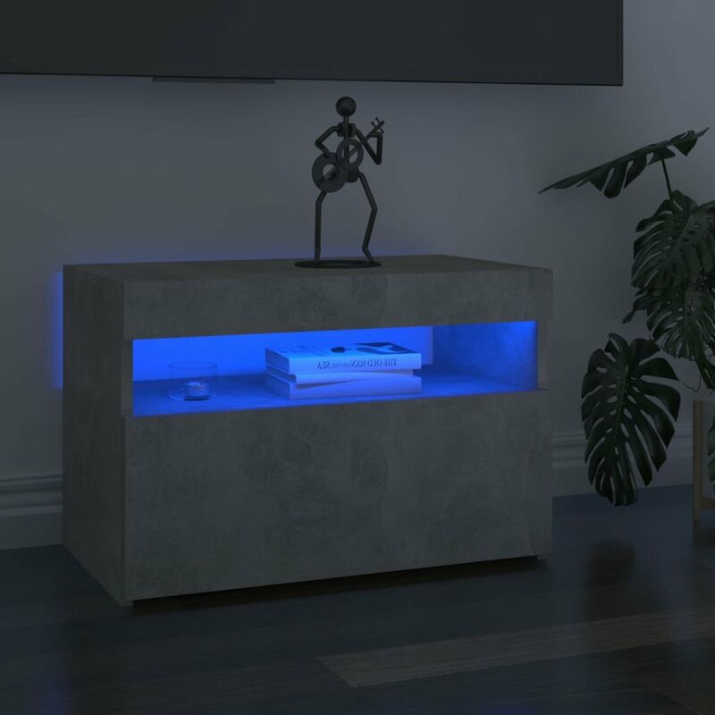 

Muebles para TV con luces LED 2 uds gris hormigon 60x35x40 cm