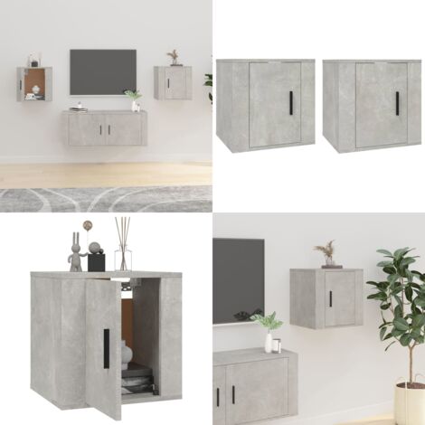 Muebles para TV de pared 2 uds gris hormigón 40x34,5x40 cm - Muebles de pared - Muebles de TV de pared
