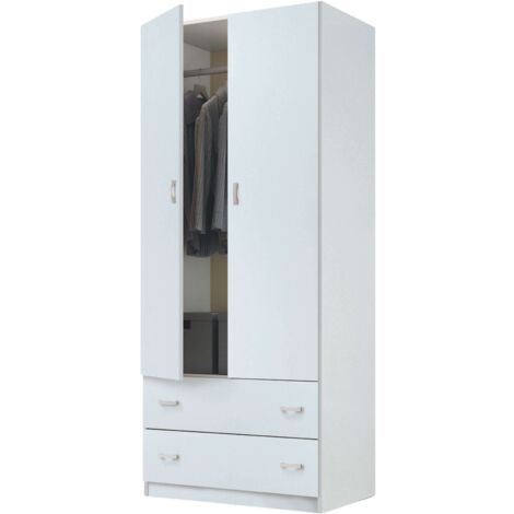 MUEBLES PITARCH Armario 2 Puertas 2 Cajones Blanco alto brillo - ref: 3519-AR