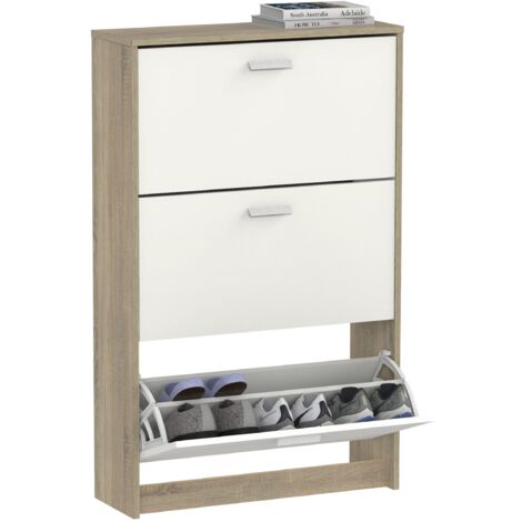 MUEBLES PITARCH Zapatero 3 Puertas Tibet Roble Cambrian/Blanco - ref: 22152-ZA