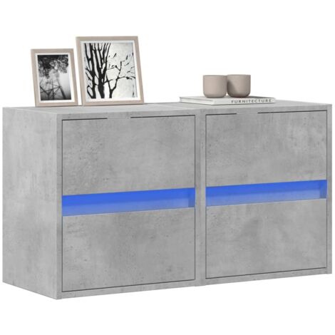 Muebles TV de pared luces LED 2 uds gris hormigón 41x31x45 cm vidaXL