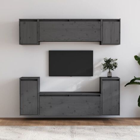 Maison Exclusive Mueble TV de pared 2 uds madera contrachapada roble  100x30x30cm