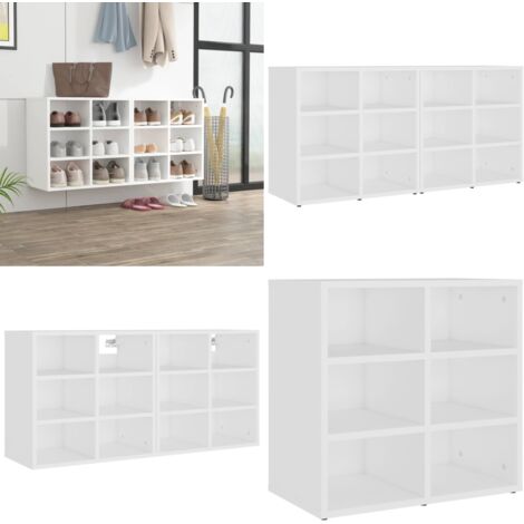 Muebles zapatero 2 unidades blanco 52,5x30x50 cm - Armario para zapatos - Estantería para zapatos
