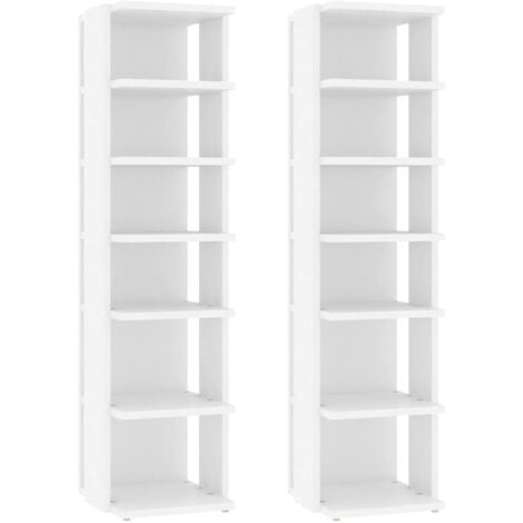 Muebles zapateros 2 uds contrachapada blanco 27,5x27x102 cm vidaXL