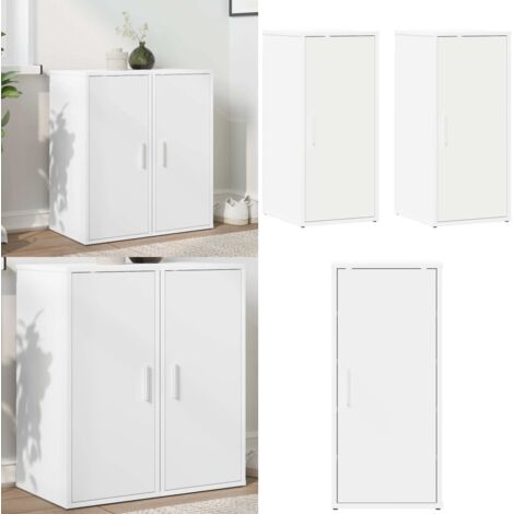 Muebles zapateros 2 uds madera contrachapada blanco 32x35x70 cm - Estantes para zapatos - Almacenamiento de zapatos
