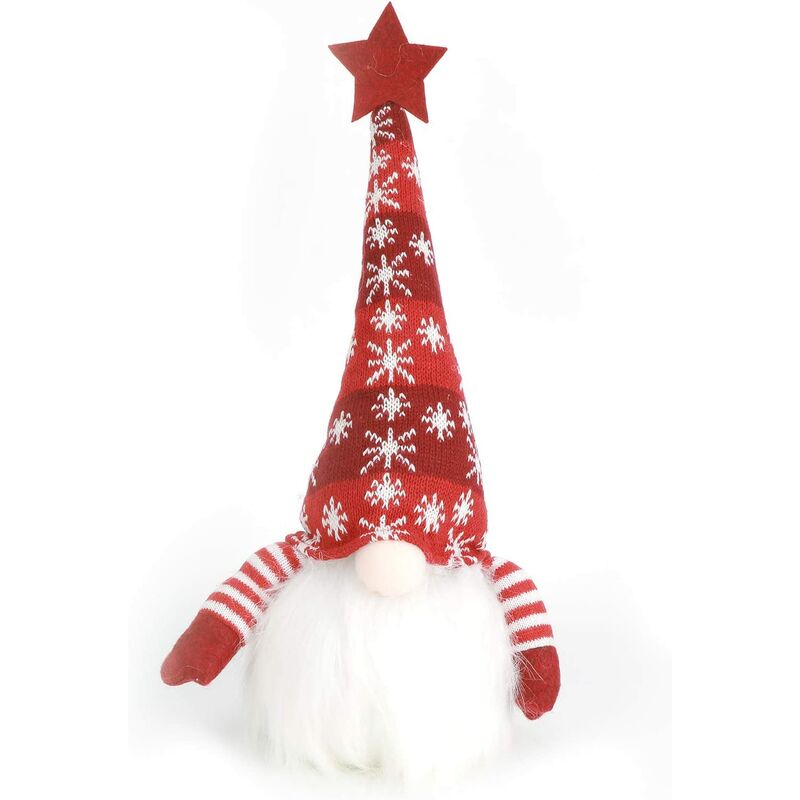 

Muñeca de juguete con luces navideñas muñeca sin rostro con luces led con sombrero de punto regalo de decoración navideña para niños (rojo)