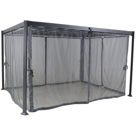 Mückennetz für Gartenlaube Belize Schiefergrau - Für Belize 132373, Polyester (4 Mückennetz)