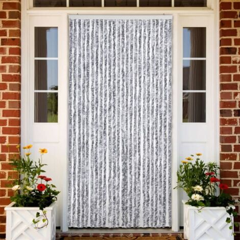 Mückenschutz Vorhang Weiß und Grau 100x220 cm Chenille