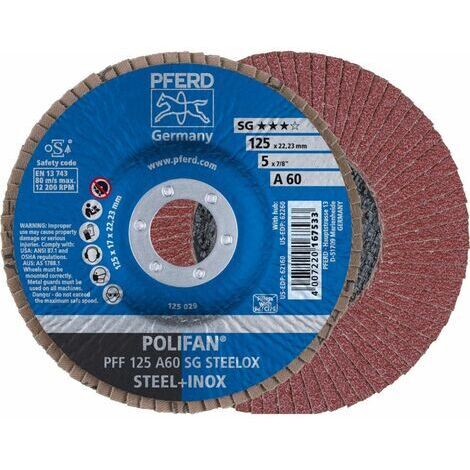 Muela abanico Ø 125 mm (12200 tr/mn), POLIFAN® SG-A, Grano : 60, Modelo recto