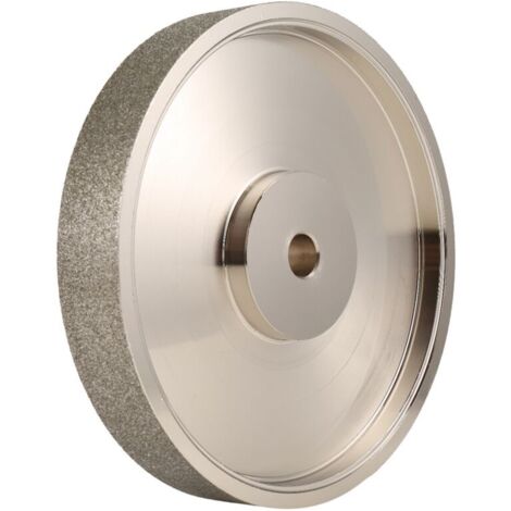 Muela abrasiva de CBN, 6 pulgadas de diámetro x 1 pulgada de ancho, con eje de 1/2 pulgada, recubierta de diamante para afilar HSS, grano 80.