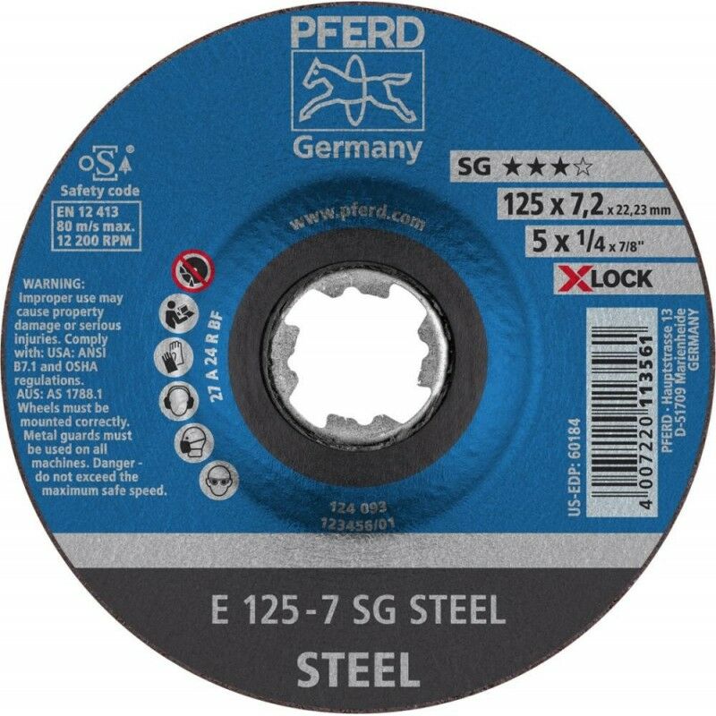 

Muela SG X-LOCK STEEL 125x7mm Pferd