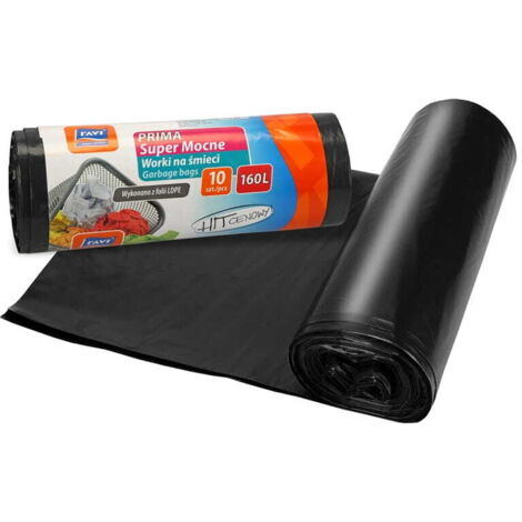 Müllbeutel schwarz super stark PRIMA LDPE 160 L 10 Stück