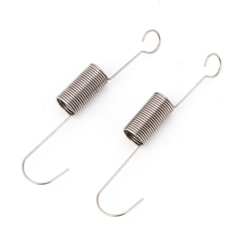 Muelle de retorno para motor de carburador de coche RC nitro a escala 1/8 - Par de 2 piezas, metal plateado, alto rendimiento (55 mm de longitud)