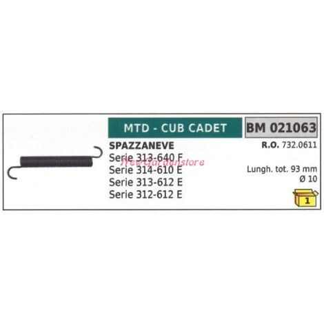 Muelle de tracción autopropulsado quitanieves MTD SERIE 313-640 F 021063