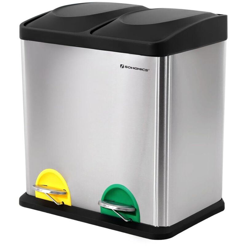 Mülleimer Abfallbehälter für Küche 30L Treteimer Edelstahl mit Pedal LTB30L
