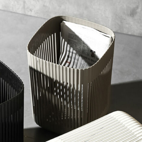 [Mülleimer] [Aeste] [Mini-Modell] [Perforiertes Design und großes Fassungsvermögen] Perforierter Kunststoff-Mülleimer, 25 Liter Fassungsvermögen, graue Farbe, Abmessungen 29,5 x 22,5 x 22,5 cm, strapa