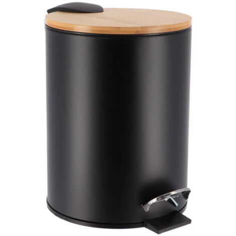 Mülleimer metall fallbremse 2,5l - schwarz bambus - Tendance