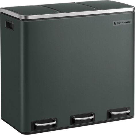 Mülleimer Mülltrennsystem 54L Silber/Silver/Weiß/Rauchgrau