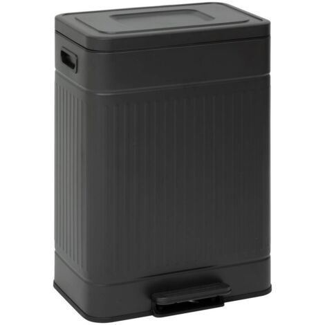 Mülleimer nova mit pedal 2x30l schwarz 45,5x36,5x67 cm - 5five