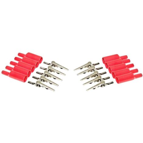 Mueller Electric BU-P2240-2 Morsetto a coccodrillo Rosso Lunghezza: 54.61 mm 1 KIT