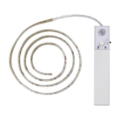 MÜLLER LICHT 27700014 BANDE LED AVEC DÉTECTEUR DE MOUVEMENT AVEC COMPARTIMENT POUR BATTERIE 6 V 100 CM BLANC