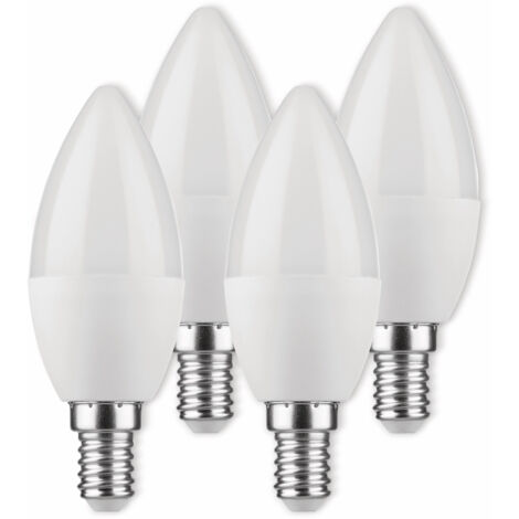 MÜLLER-LICHT LED-Lampe, Kerzenform, 400258, E14, EEK: F, 4,5W, 470 lm, 2700 K, matt, 4 Stück