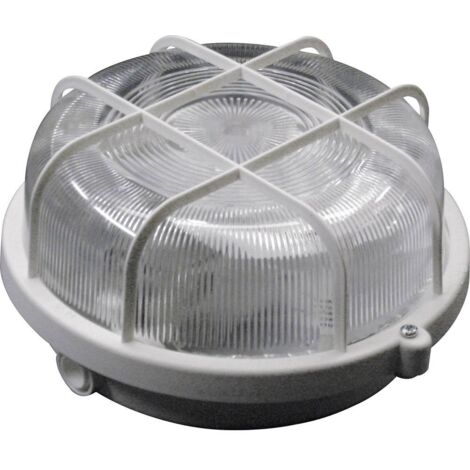 MÜLLER-LICHT Luminaire pour pièces humides, 20300031, LAMPE RONDE + Grille de protection, blanc