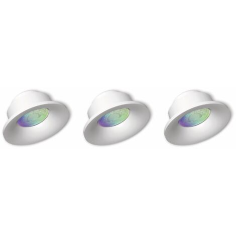 Müller Licht tint LED Einbauleuchte 3er Set weiß Ø 9 cm RGBW Smart Einbauleuchte