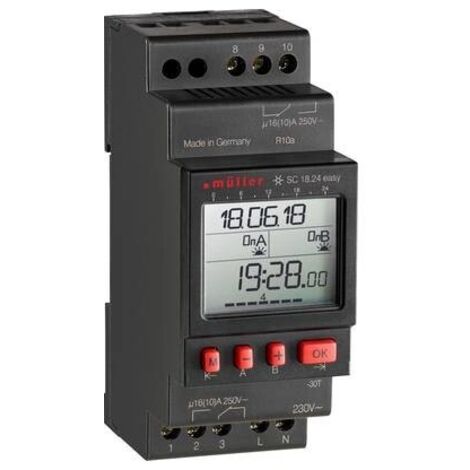 Müller SC 18.24 easy NFC Timer per guida DIN digitale 230 V 16 A/250 V