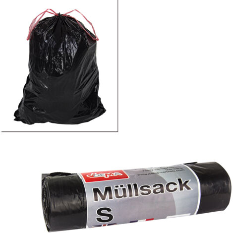 Müllsack S mit Zugband 35ltr. 20er Rolle schwarz