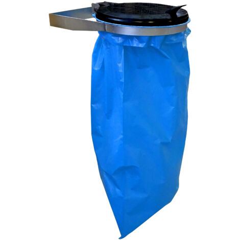 Müllsack Wandhalterung mit Deckel  Metall Müllsackhalter Wand 120 Liter  Stabiler Wandhalter - Verzinkter Stahl  Müllbeutelhalter Gelber Sack 120L  Abfallbehälter