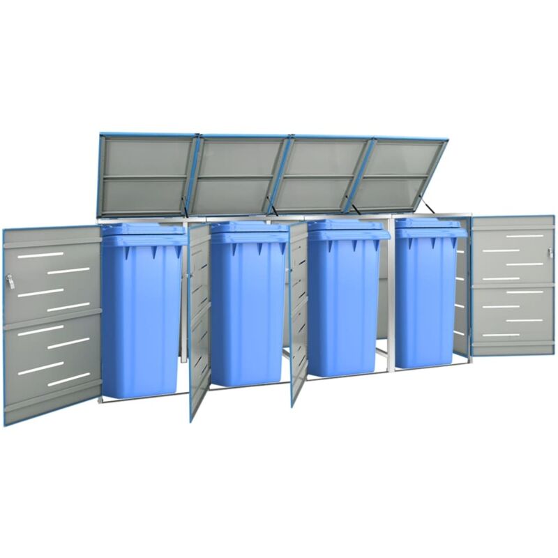 Vidaxl - Mülltonnenbox Für 4 Tonnen 276, 5x77, 5x112, 5 Cm Edelstahl