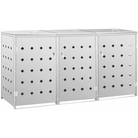 Mülltonnenbox für 3 Tonnen 240 L Edelstahl